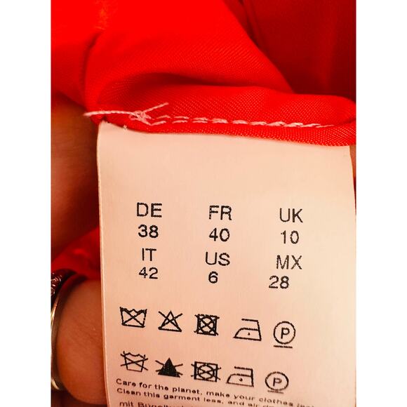 BOSS Burnt Orange Long Sleeve Tie Waist Oversized Blazer Jacket Size US 6 - Picture 9 of 14